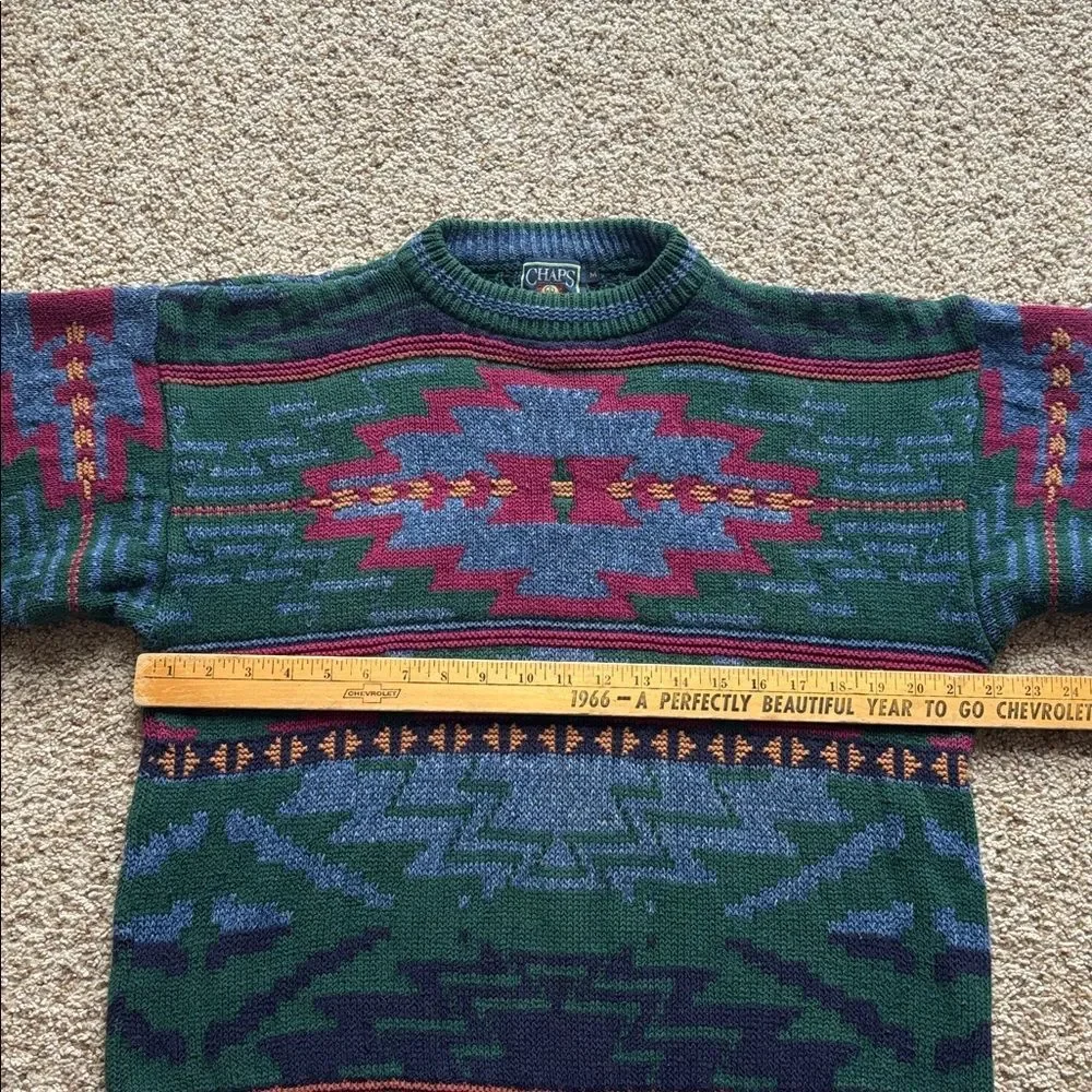 RARE VTG 90’s Chaps Ralph Lauren Polo Navajo Southwest Crew Sweater MIUSA M